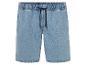 Lichtblauwe denim shorts met trekkoord.