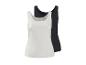 Verpakking van twee tanktops, één wit en één zwart.