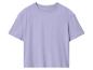 T-shirt violet clair à manches courtes et col rond