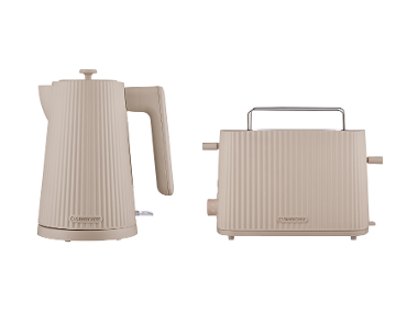 SILVERCREST® Ensemble bouilloire et grille‑pain plissé, beige