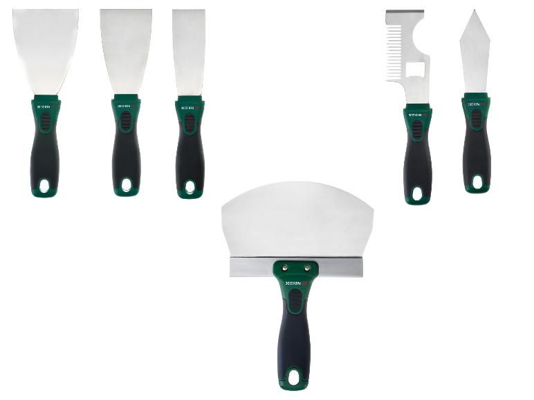 Ensemble de spatules PARKSIDE avec divers types de lames et poignées