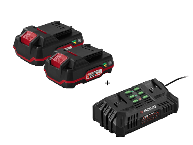 Set de 2 batteries 2 Ah et chargeur double 4,5 A 20 V PARKSIDE®