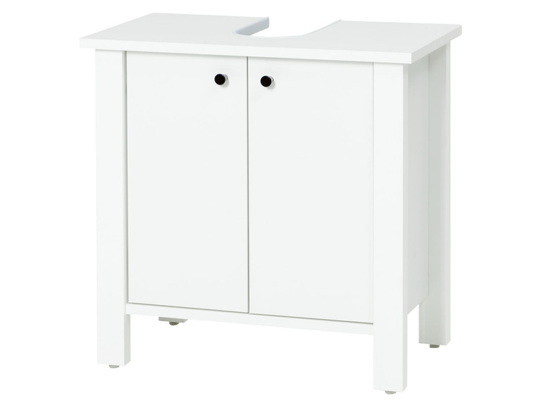 Witte badkamerkast met twee deuren.