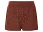 Bruine gebreide shorts met ribstructuur.