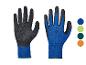 Gants de travail PARKSIDE bleus et noirs, avec une prise texturée et des options de couleur.