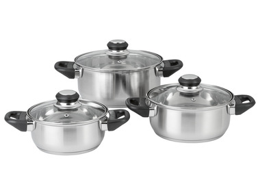 ERNESTO® Set de casseroles en acier inoxydable, Ø 20 / 18 / 16 cm