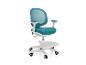 Turquoise bureaustoel met mesh rugleuning en armleuningen
