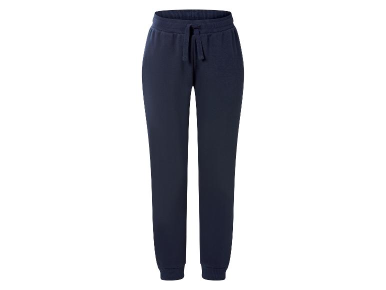 Pantalon de jogging femme bleu marine avec cordon de serrage à la taille.