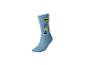 Chaussette bleu clair avec un emoji cool, des étoiles et les chiffres 2 et 4.