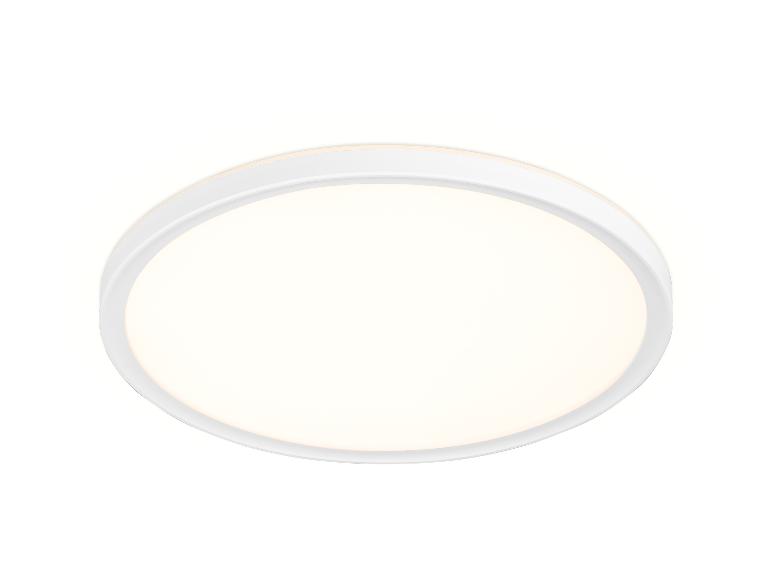 Plafonnier LED rond blanc avec une lumière chaude