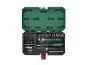 Coffret d'outils ouvert avec clés à douille et tournevis Parkside