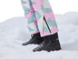 Zwarte Nito winterschoenen met roze en blauwe ski-broek.