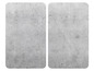 Deux carreaux rectangulaires avec une texture de béton.