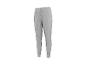 Grijze heren joggingbroek met elastische tailleband en boorden bij de enkels.