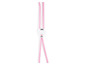 Roze koord met een witte sluiting met de tekst 'OPEN' en 'CLOSE'.