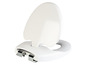 Een wit toiletbril met soft close functie.