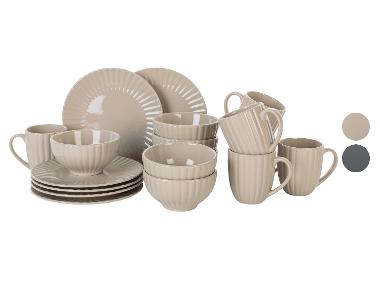 LIVARNO HOME Service de vaisselle en grès, 18 pièces.