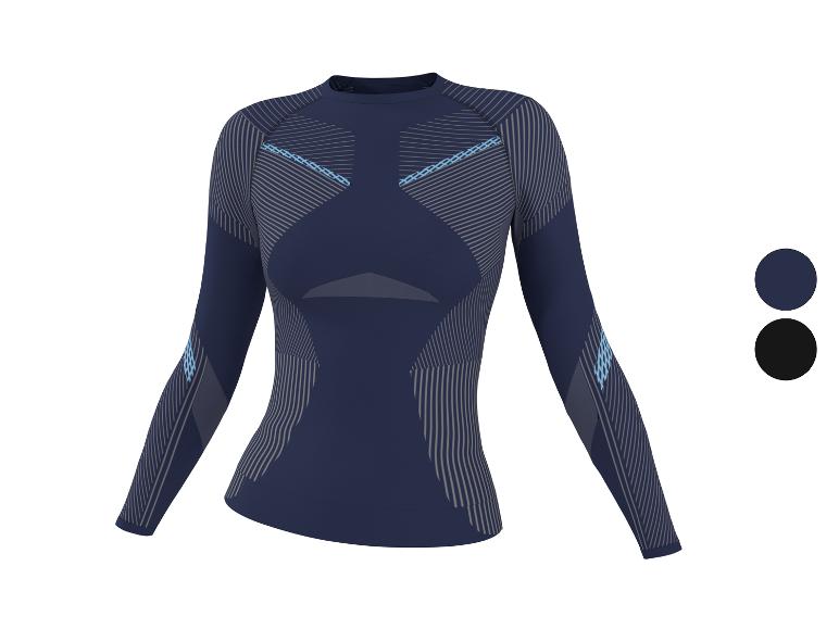 Maillot de sport à manches longues bleu marine avec rayures grises et détails bleus