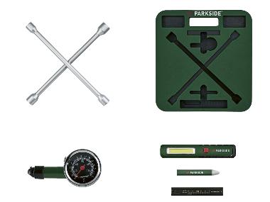PARKSIDE® Set de clé en croix avec repose-genoux, 6 pièces