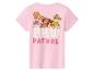 Roze kinder-T-shirt met Paw Patrol-opdruk en de personages Skye, Everest en Rubble.