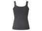 Dames geribbelde camisole met kant, donkergrijs