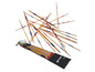 Mikado spel met houten stokjes in een tas.