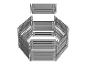 Clôture hexagonale modulaire noire pour jardin.