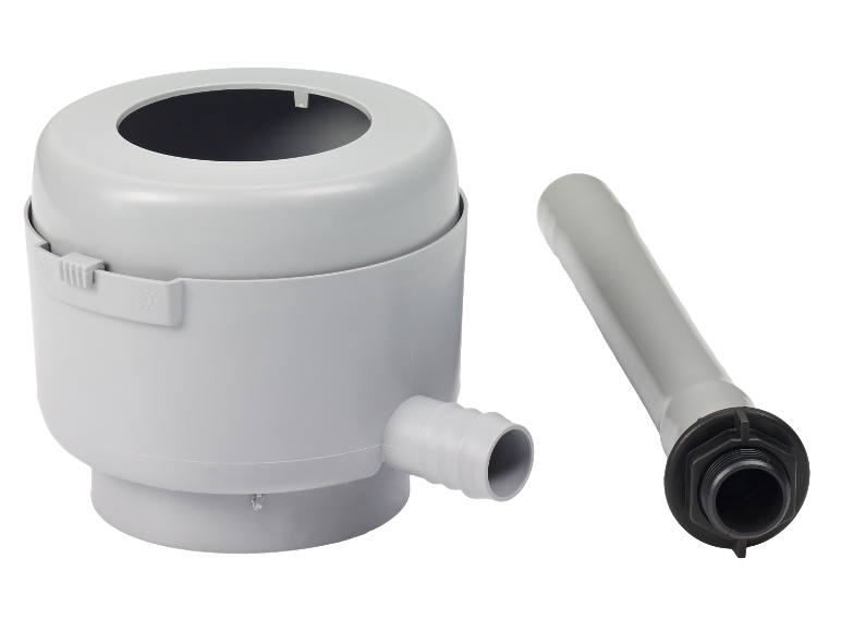 Ensemble de filtration d'eau : réservoir et tube.