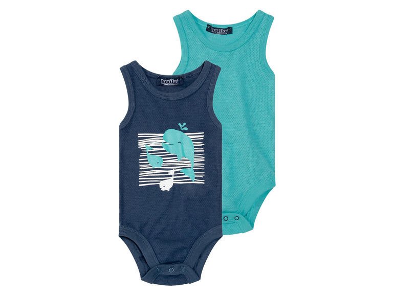 Aller en mode plein écran lupilu® Bodys pour garçons bébés, 2 pièces, en pur coton bio - Photo 8