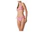 Dames triangelbikini met roze en paarse zigzagprint.