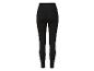 Legging de sport noir taille haute avec détails de couture au dos.
