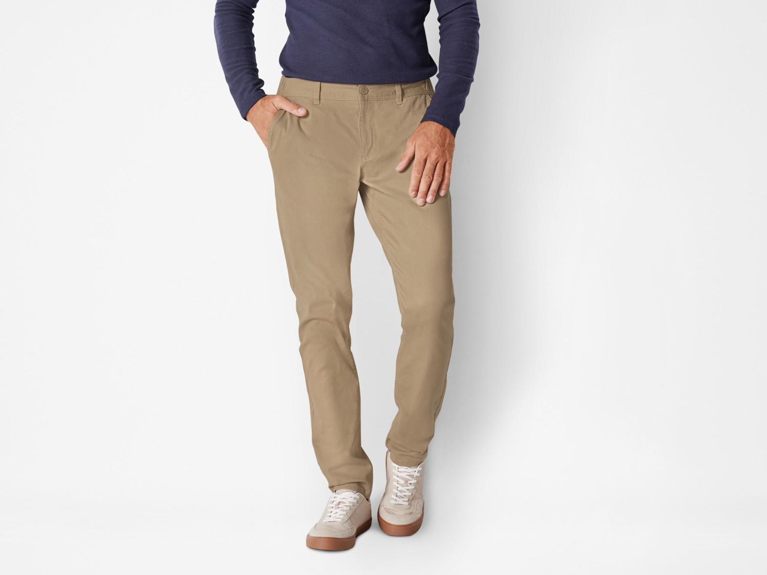 Pantalon Chino Homme Livergy Gris, Taille 30x33, Coton, Très Bon état
