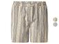 Shorts rayés pour hommes avec cordon de serrage à la taille, disponibles en deux couleurs.