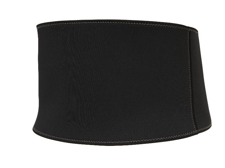 Ceinture de sudation noire en néoprène avec coutures visibles pour le sport.