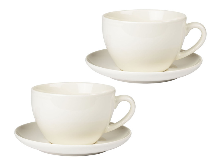 Aller en mode plein écran ERNESTO® Tasses à café en porcelaine avec soucoupes, 2 pièces - Photo 15