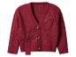 Rood gebreid vest met knopen en strikdetails