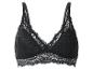 Bralette en dentelle noire avec bretelles réglables.