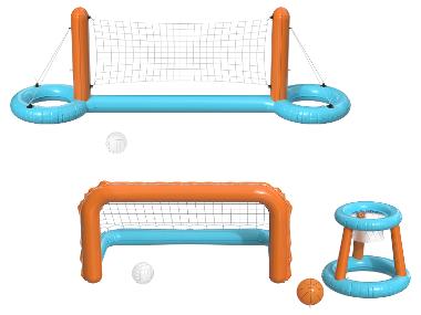 CRIVIT Filet d'aqua volley gonflable ou set de but de water-polo et de panier de basket