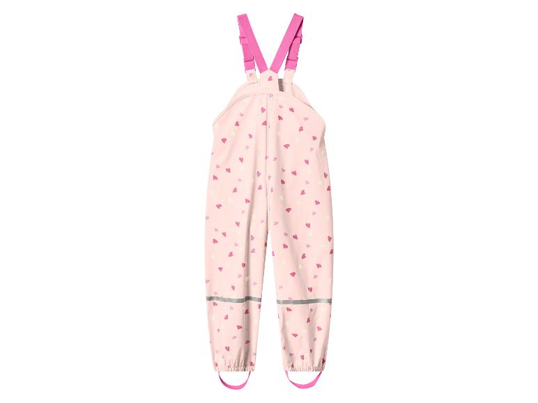 Pantalon de pluie rose pour enfants avec motif cœurs et bandes réfléchissantes