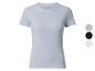 Getailleerd, geribbeld T-shirt met korte mouwen in lichtblauw, met kleuropties.