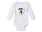Witte romper met lange mouwen en Mickey Mouse-print.