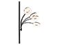 Lampadaire noir avec trois anneaux lumineux LED flexibles