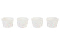 Quatre gobelets blancs avec des pépites