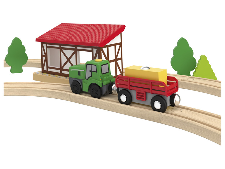 Aller en mode plein écran Playtive Set de chemin de fer en bois ferme ou pompiers - Photo 7