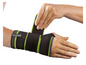 Zwarte polsbandage van Sensiplast met groene accenten.