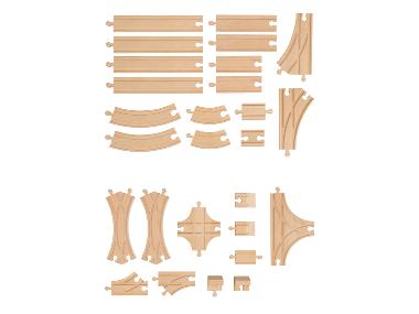 Set de rails ou d'aiguillages en bois Playtive