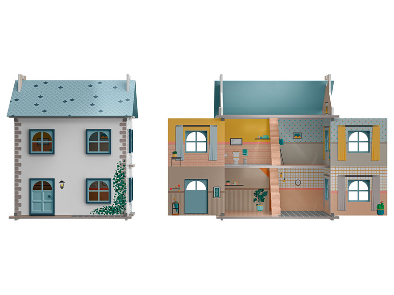 Ga naar volledige schermweergave: Playtive Uitklapbaar houten poppenhuis - afbeelding 9