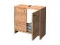 Meuble sous-vasque en bois avec étagère ouverte et serviettes