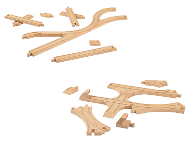 LUPILU® Set de rails pour train en bois