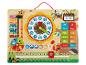Calendrier et horloge en bois pour enfants avec des thèmes d'animaux et de météo.